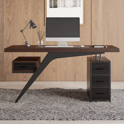 Homary Office Computer Desk With Drawers Black Home & Office Furniture (59")