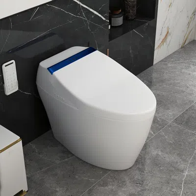 Homary One-piece Elongated Smart Toilet Floor Mounted Automatic Toilet Self-clean In White