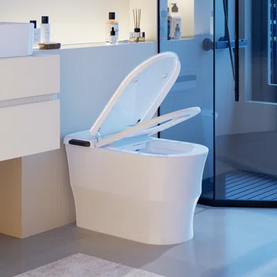 Homary One-piece Smart Toilet Elongated With Foam Shield & Aromatherapy Automatic Bidet Toilet In White