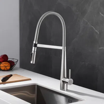 Homary Pull-down Kitchen Faucet With Filtered Water Mode – Brushed Nickel, Stainless Steel In Gray