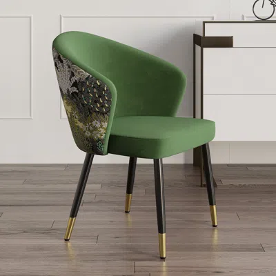Homary Set Of 6 Velvet Dining Chairs Upholstered Modern Green Dining Room Chairs With Arm