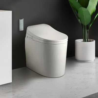 Homary Set Of Two Compact & Small Size Bidet Smart Toilet Floor Mounted Automatic Self-clean In White
