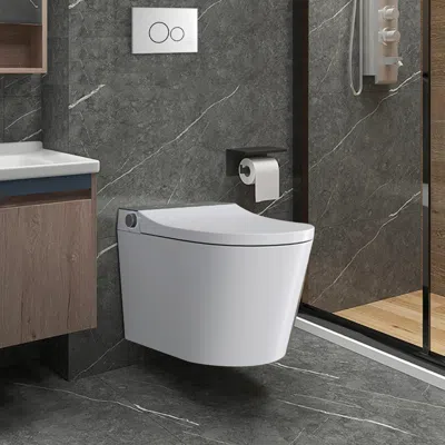 Homary Set Of Two Elongated Smart Toilet Wall Mounted 1.58 Gpf Automatic With In-wall Tank & Carrier System In White