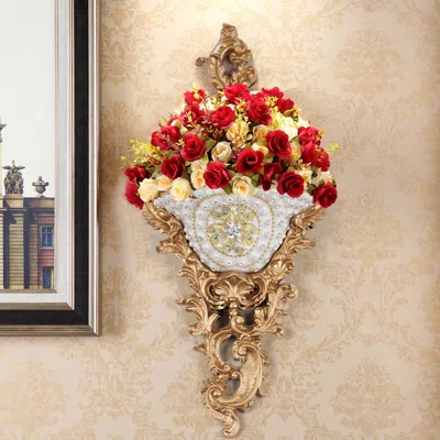 Homary Shinely 26" European Retro Resin Wall Mount Flower Vase Decor Art Living Dining Room In Multi