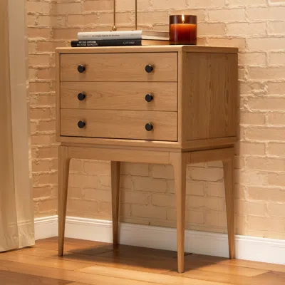 Homary Tanic Mid Century Modern Chest Cabinet With Storage 3 Drawers Of Ash Wood In Brown
