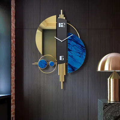 Homary Unique Creative Geometric Oversized Wall Clock 3d Iron Home Decor In Multi