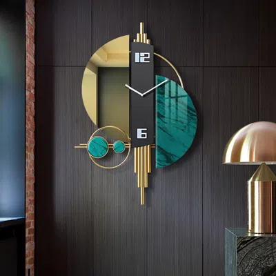 Homary Unique Creative Geometric Oversized Wall Clock 3d Iron Home Decor In Multi
