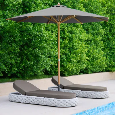 Homary Woven Rattan Outdoor Lounger Daybed Modern Yard & Patio Furniture In Gray Cushion Included (82.7") S