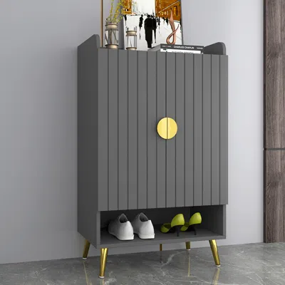 Homary Yellar Nordic Gray Shoe Storage Cabinet 5 Shelves Entryway Shoe Cabinet