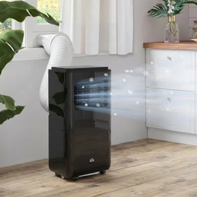 Homcom 10,000 Btu Portable Air Conditioner For 440 Sqft Room, Timer, Black