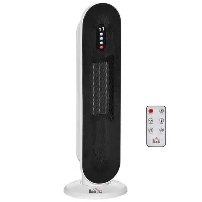 Homcom 1500 Watt Electric Convection Tower Heater In Matte Black;white