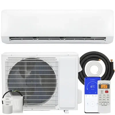 Homcom 24000 Btu Mini Split Air Conditioner And Heat Pump, 22 Seer2 230v Wifi Enabled Energy Efficient Duct