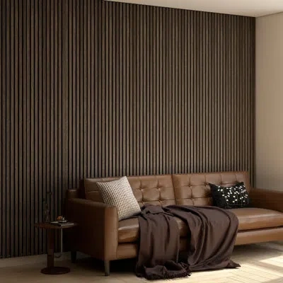 Homcom 4 Pack 3d Acoustic Panels, 95" X 8" Soundproof Wood Panels For Wall, Wood Slat Wall Paneling For Int
