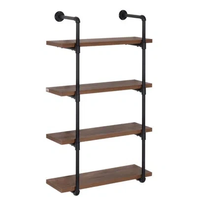 Homcom 4 Piece Floating Shelf In Brown