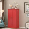 Homcom 41 Kitchen Pantry In Red