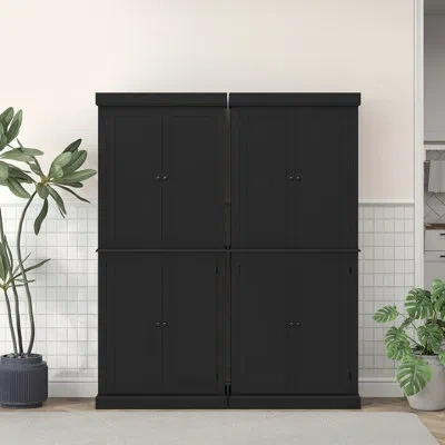 Homcom 73" Kitchen Pantry In Black