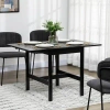 Homcom Folding Dining Table With Solid Wood Frame, Collapsible Drop Leaf Table For Small Spaces, Extendable In Black