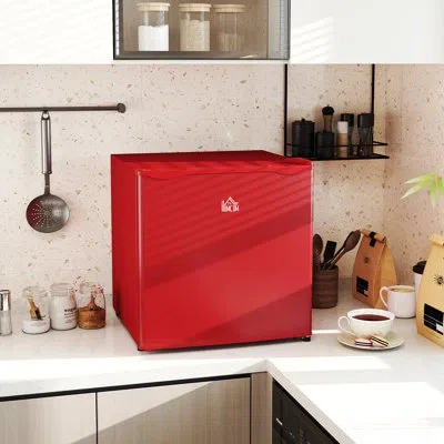Homcom Mini Freezer Countertop, 1.1 Cu.ft Compact Upright Freezer With Removable Shelves, Reversible Door F In Red