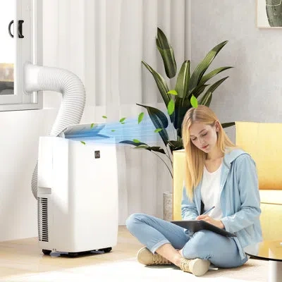 Homcom Portable Air Conditioner, 3-in-1 14000 Btu Ac Unit With Cool, Dehumidifier, Fan, For Room Up To 700  In White