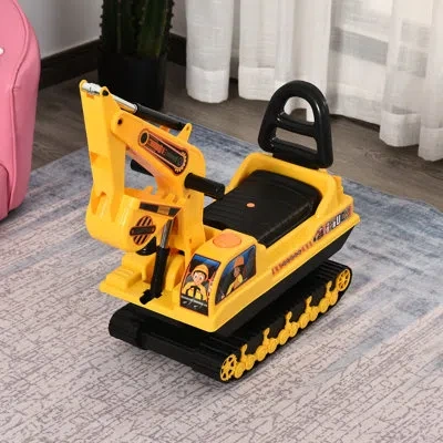 Homcom Push/pull Ride On In Yellow