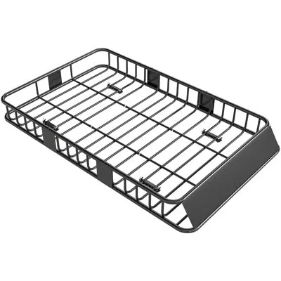 Homcom Steel Car Roof Rack Basket, 63.8" X 39" X 6.3" Length Adjustable Roof Basket,  Universal Fit For Car In Black