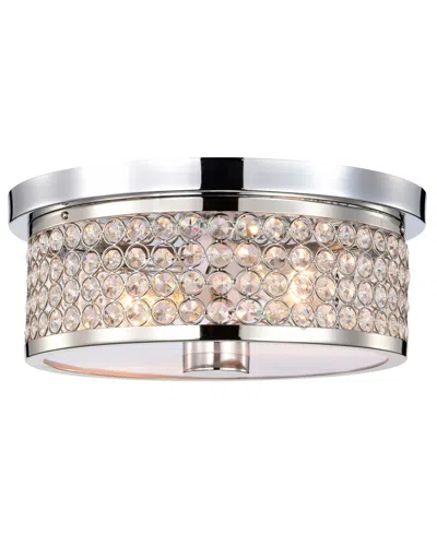 Home Accessories 12" Pieni 2-light Indoor Semi-flush Mount Ceiling Light In Silver