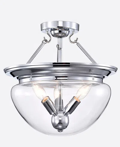 Home Accessories 15" Latona 3-light Indoor Semi-flush Mount Ceiling Light In Silver