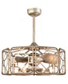 Home Accessories 23.2" Bairre 6-light Indoor Ceiling Fan With Light Kit And Remote In Gold Brushed