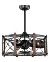 Home Accessories 24" Damon Indoor Ceiling Fan With Light Kit And Remote In Black