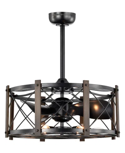 Home Accessories 24" Damon Indoor Ceiling Fan With Light Kit And Remote In Black