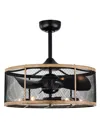 Home Accessories 24" Merdan Indoor Ceiling Fan With Light Kit And Remote In Black And Brown