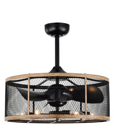 Home Accessories 24" Merdan Indoor Ceiling Fan With Light Kit And Remote In Black And Brown