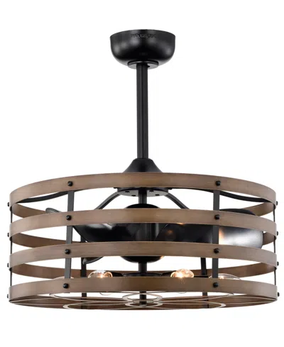 Home Accessories 24.6" Alaina Indoor Ceiling Fan With Light Kit And Remote In Black And Brown