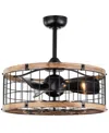 Home Accessories 24.8" Selma Indoor Ceiling Fan With Light Kit And Remote In Black And Brown