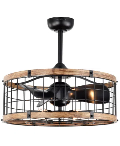 Home Accessories 24.8" Selma Indoor Ceiling Fan With Light Kit And Remote In Black And Brown