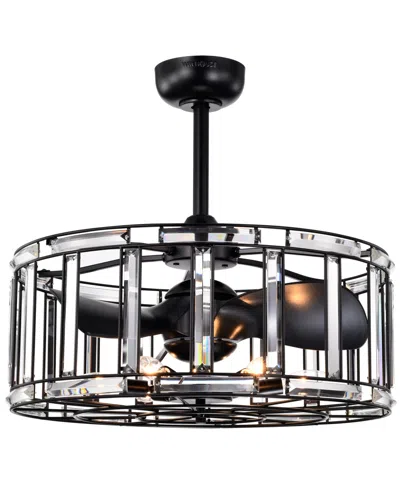 Home Accessories 25" Livia 6-light Indoor Ceiling Fan Chandelier In Black