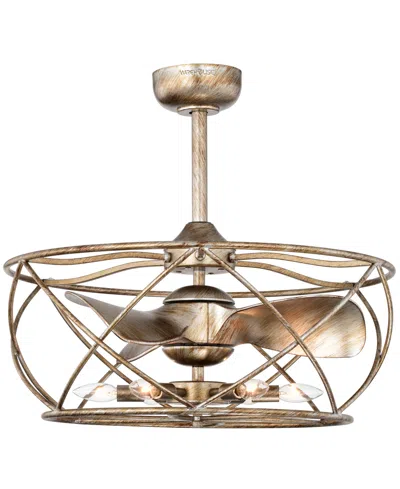 Home Accessories 25.6" Madalyn Indoor Ceiling Fan With Light Kit And Remote In Silver And Brown