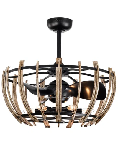 Home Accessories 26" Matthias Indoor Ceiling Fan With Light Kit And Remote In Black