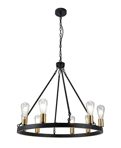 Home Accessories 27.6" Daryu 8-light Indoor Chandelier With Light Kit In Black