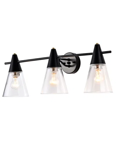 Home Accessories 29" Latilala 3-light Indoor Wall Sconce In Black