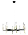 Home Accessories 33" Hirsha 8-light Indoor Chandelier With Light Kit In Black And Gold