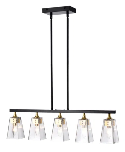 Home Accessories 34" Folia 5-light Indoor Chandelier In Black