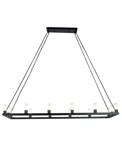 Home Accessories 47.2" Zinak 14-light Indoor Chandelier With Light Kit In Matte Black