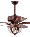 Home Accessories 52" Chandler 3-light Indoor Ceiling Fan With Light Kit And Remote In Antique Copper