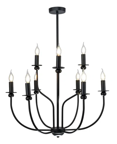 Home Accessories 6" Ayada 9-light Indoor Chandelier With Light Kit In Matte Black