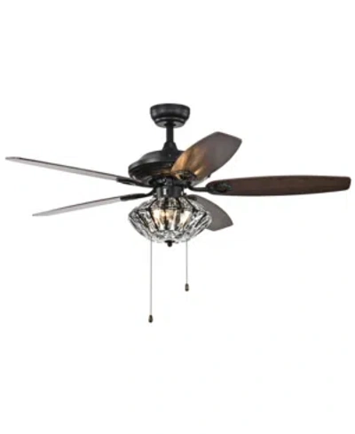 Home Accessories Copper 52" 2-light Indoor Hand Pull Chain Ceiling Fan With Light Kit In Black