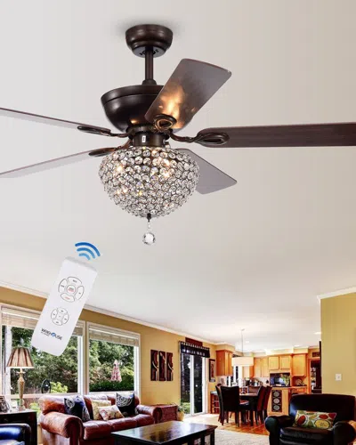 Home Accessories Crystal Dome Chandelier Ceiling Fan In Multi