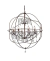 Home Accessories Edwards 17" 6-light Indoor Chandelier With Light Kit In Brown