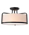 Home Accessories Jaci 18" 3-light Indoor Flush Mount With Light Kit In Matte Black