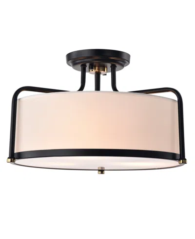 Home Accessories Jaci 18" 3-light Indoor Flush Mount With Light Kit In Matte Black